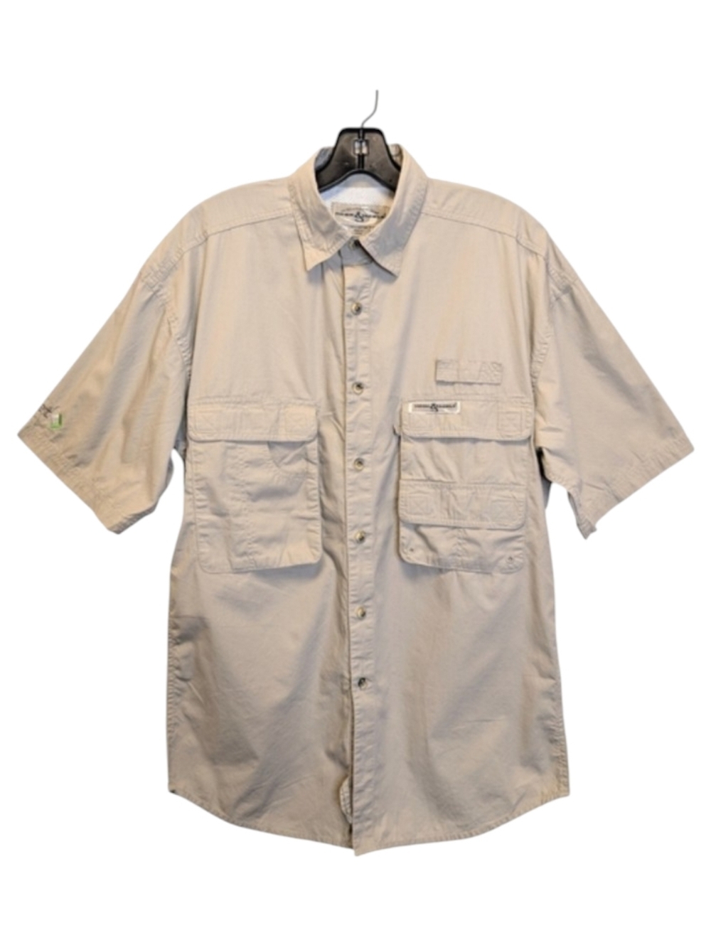 Hook & Tackle Utility Fishing Shirt Khaki Short Sleeve Shirt Vented Outdoors